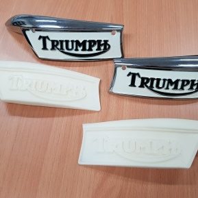 wysiwyg3d-3dlaserscanning-automotive-triumphbadge001 wysiwyg3d 3dscanning 3dlaserscanning 3d printing Triumph Badge 3d prints finished badge
