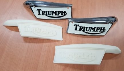 wysiwyg3d-3dlaserscanning-automotive-triumphbadge001 wysiwyg3d 3dscanning 3dlaserscanning 3d printing Triumph Badge 3d prints finished badge