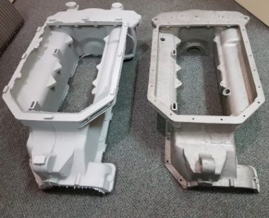 Maserati Sump and Mating Cover casting old vs new