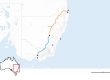 Inland Rail Map. Australian construction, manufacturing, production, operations, Australian mining Australian tranpsort of goods. to country to outback to the bush. Government funding into transport.
